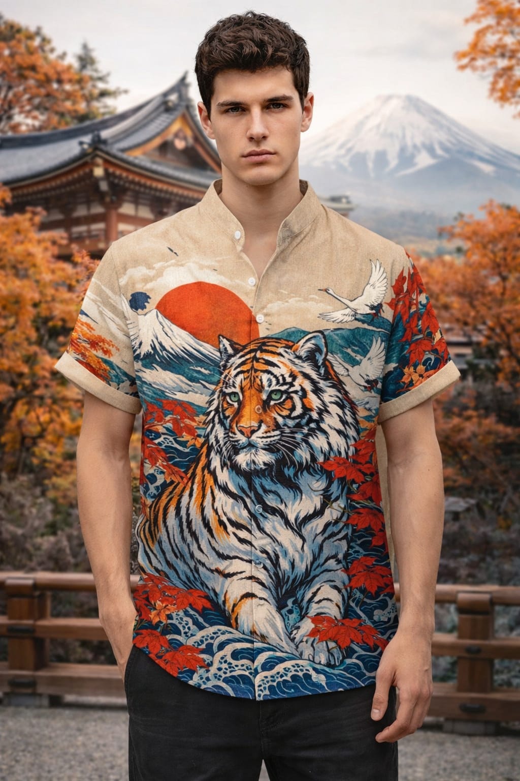 Men's Stylish 3D Printed Tee - Short Sleeve Top - zuazun