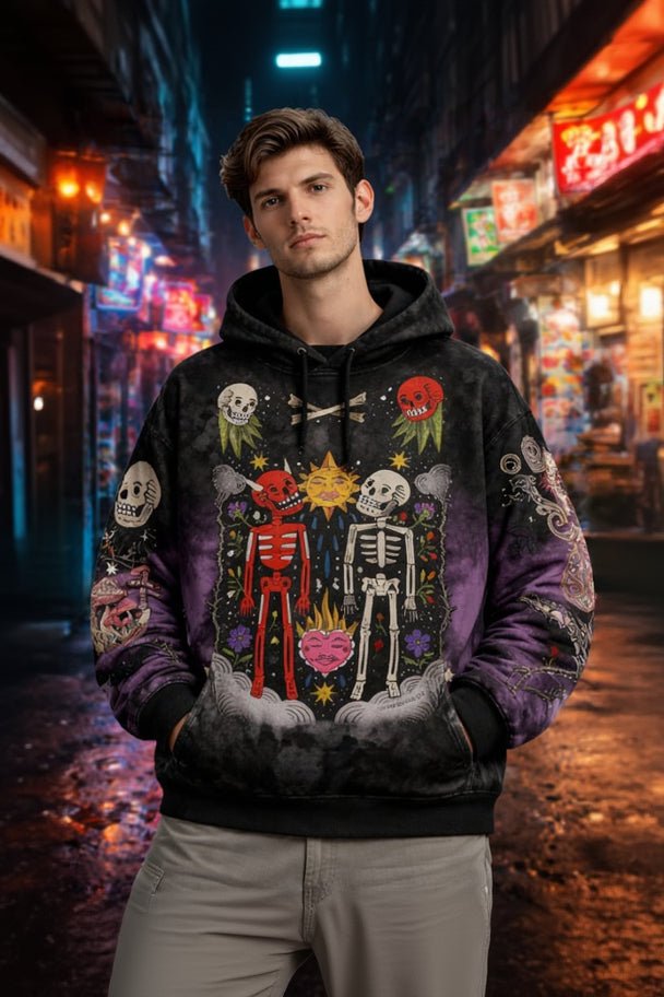 Casual Printed Hoodie - Unisex - ONE Colour - zuazun