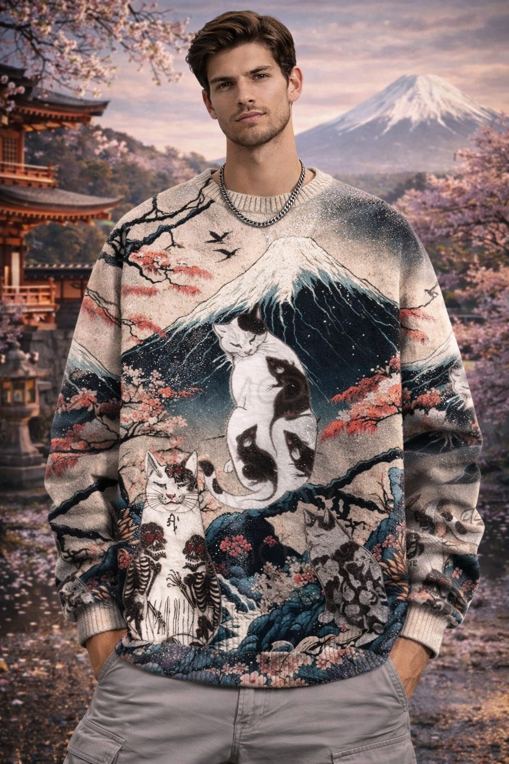 Unisex Casual Printed Hoodie, Stylish Painting Design, ONE Colour - zuazun