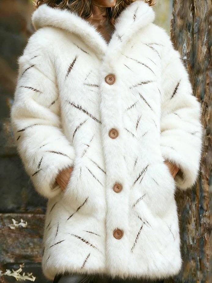 Women's Printed Long Sleeve Coat - Loose Fit - zuazun